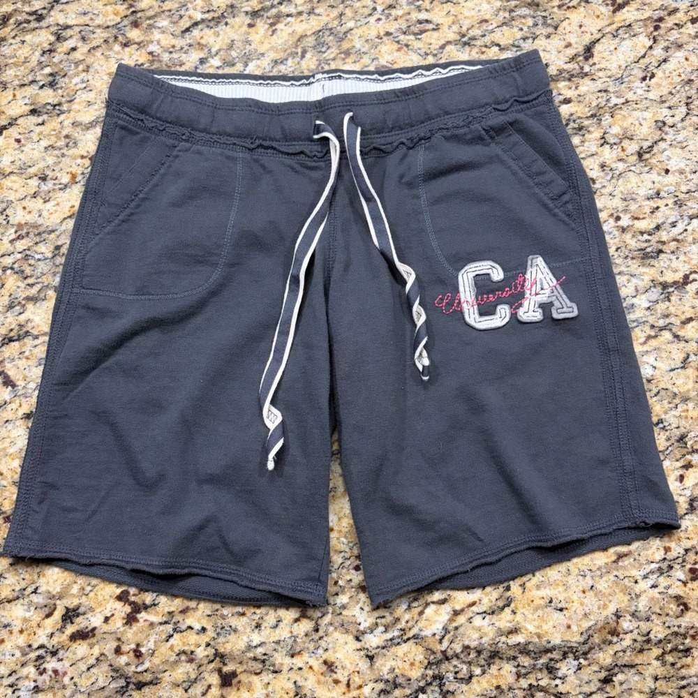 Mossimo Supply Co Mens Gray CA Graphic Sweat Shorts Size M Drawstring Pockets